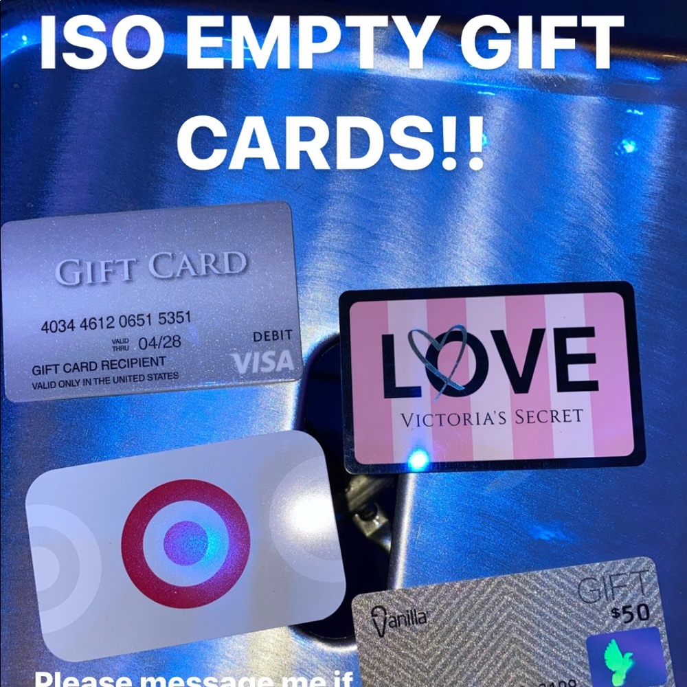 ISO EMPTY USED GIFT CARDS!!